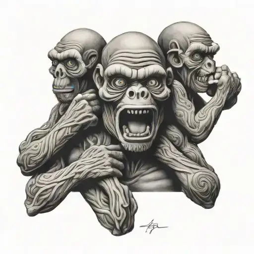 hear see speak no evil tattoo design idea
