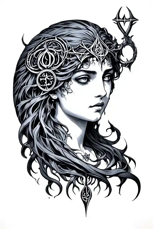 hecate symbols incorporated tattoo design idea