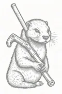 otter with pipe wrench  tattoo design idea