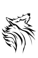 wolf howling tattoo design idea