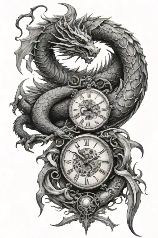 noble dragon, the cruelty of time, unyielding and shining perdon full sleeve tattoo design idea