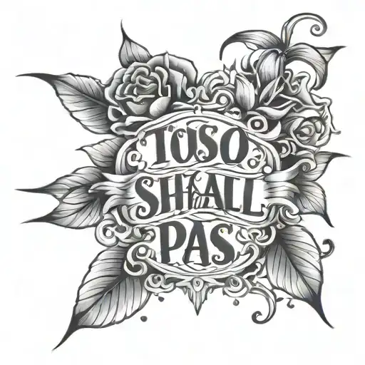 "This too shall pass" with decoration tattoo design idea