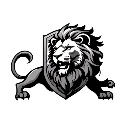 lion shield tattoo design idea