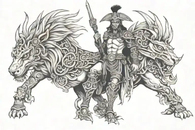 Warrior Protector leader provider family tattoo design idea