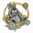 wu tang clan logo with each member represented tattoo design idea