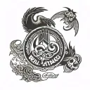 wu tang clan logo with each member represented tattoo design idea