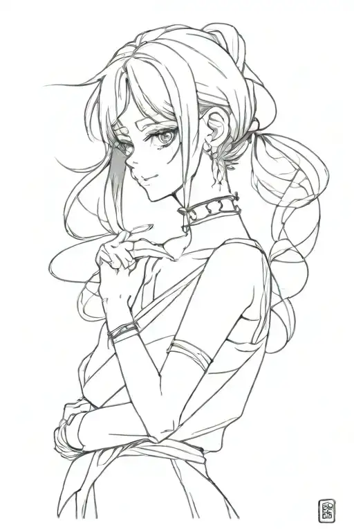 In Dandadan anime, "Momo" hot arm tattoo wrist tattoo design idea