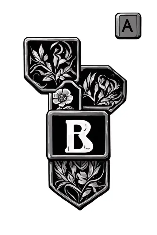 scrabble tile style tattoo design idea