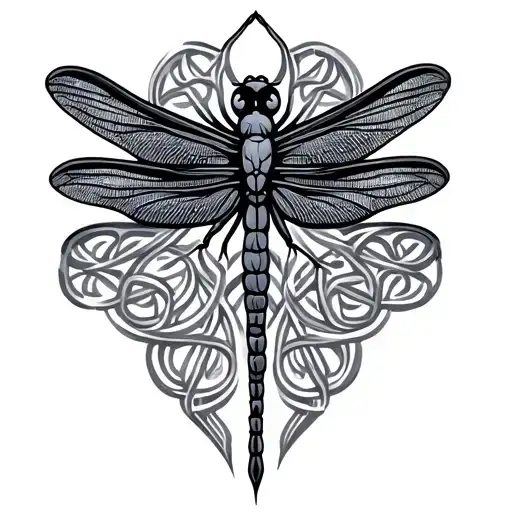 Celtic Dragonfly tattoo design idea