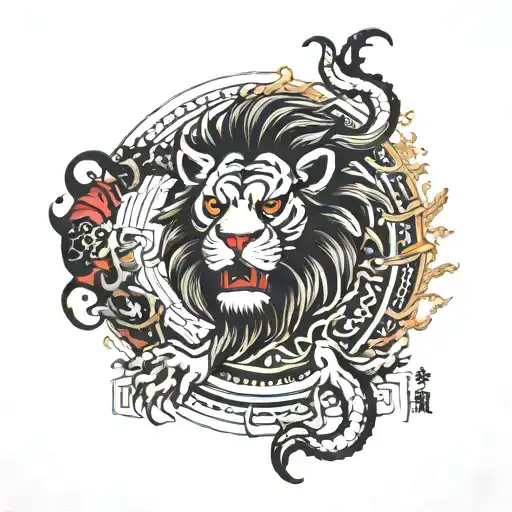 Scorpio, libra, lion tattoo design idea