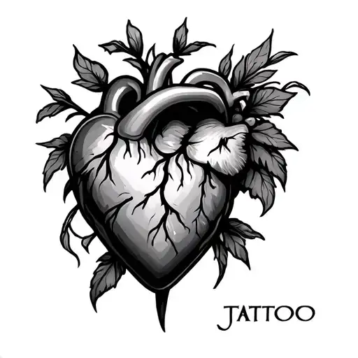 heart JJ tattoo design idea