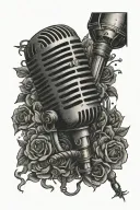 old school microphone tattoo design idea