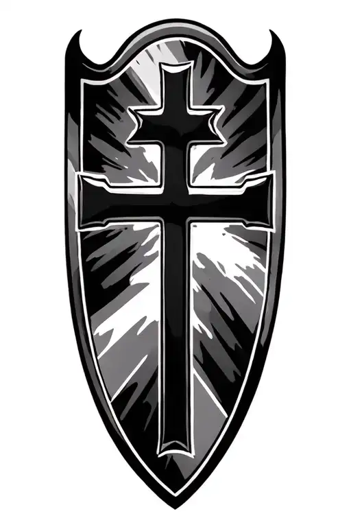 Guam shield with a cross tattoo design idea