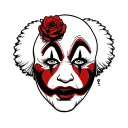 sad clown face tattoo design idea