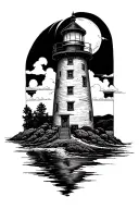 light house tattoo design idea