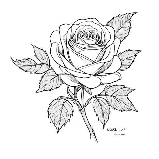 roses with a luke 1:37 bible verse incorporated tattoo design idea