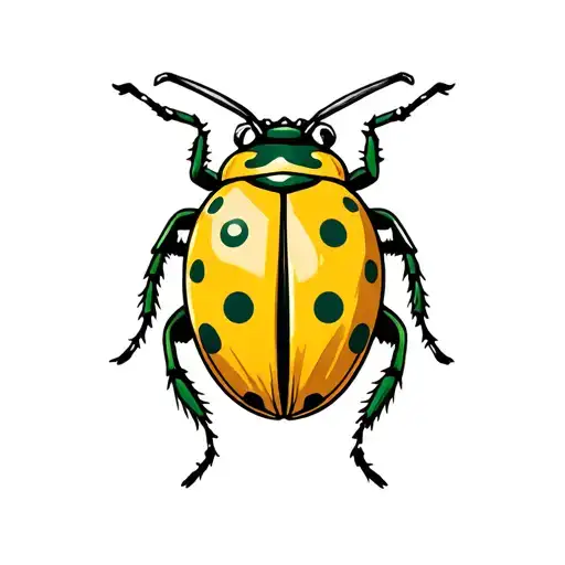 greenbay packers logo intertwined lady bug tattoo design idea