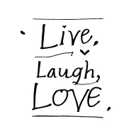 write “Live, Laugh, Love" tattoo design idea