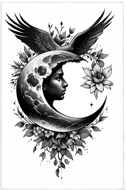 new beginnings back tattoo design inspired tattoo featuring son and moon and freedom tattoo design idea