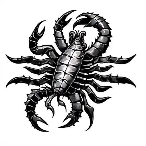 Aquarius And Scorpio zodiac symbol tattoo design idea