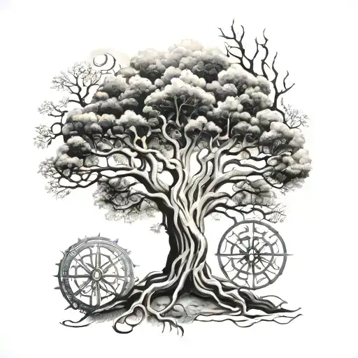yhggdrasil, helm of awe arm tattoo tattoo design idea