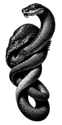 snake wrapped Japanese vintage tattoo design idea