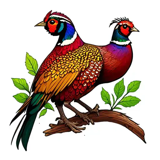 Hunting A Pheasant tattoo design idea