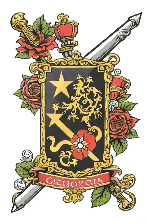 Georgia Flag tattoo design idea