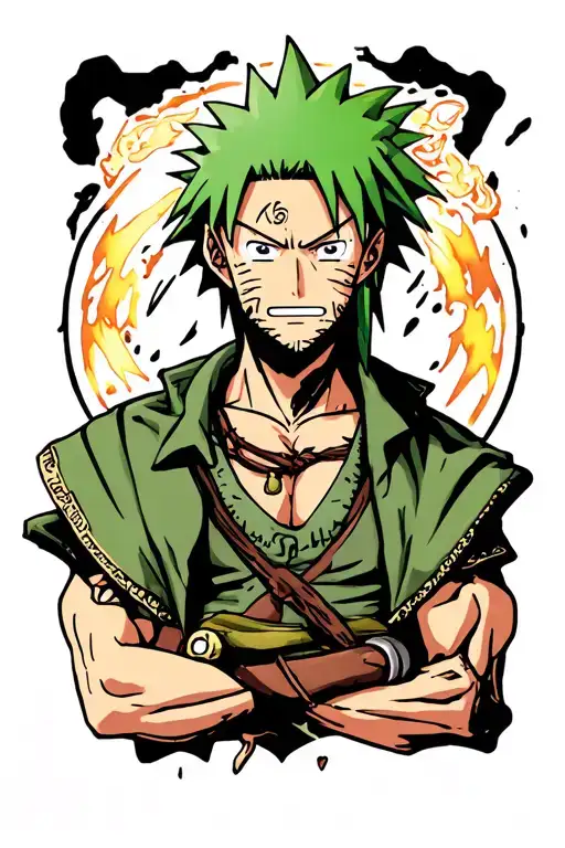 Zoro one piece tattoo design idea