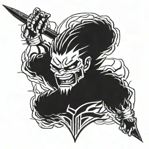 Gon rage mode tattoo design idea