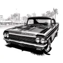 lowrider impala front end hydraulics jump tattoo design idea