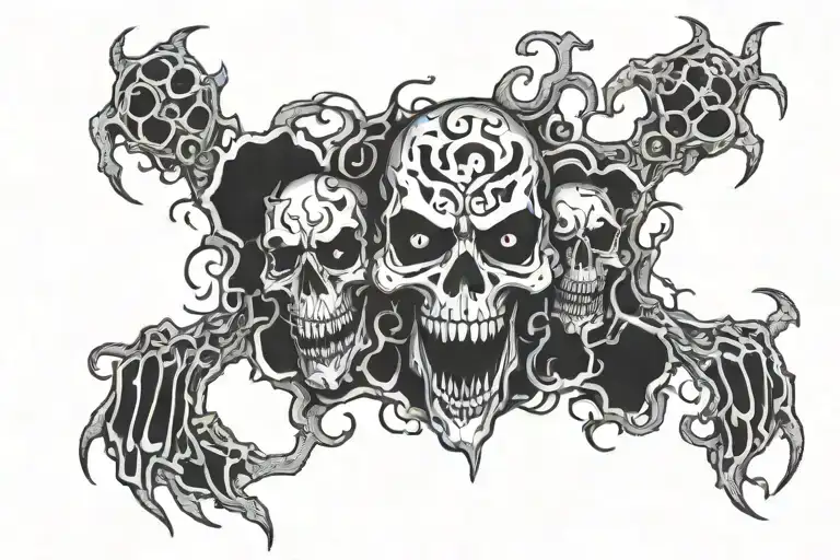 schizophrenia Mens scary tattoo design idea