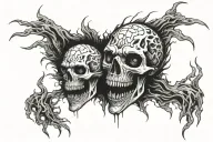 schizophrenia Mens scary tattoo design idea