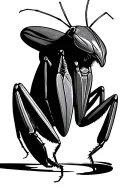 2d pray mantis tattoo design idea