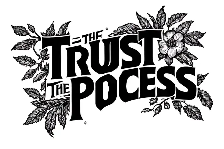 trust the process written in latin  tattoo design idea