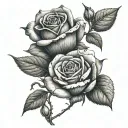 two open rosebuds tied together without stems tied together tattoo design idea