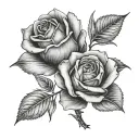 two open rosebuds tied together without stems tied together tattoo design idea