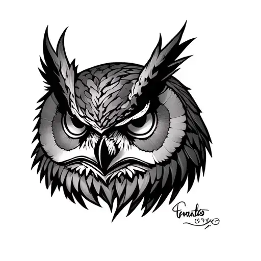 Evil Owl tattoo design idea