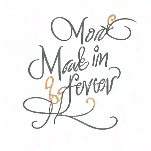 the words "made in heaven" tattoo design idea