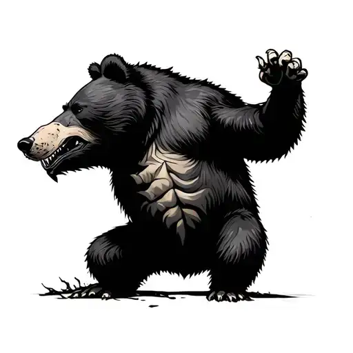 bear ripping through your skin tattoo design idea