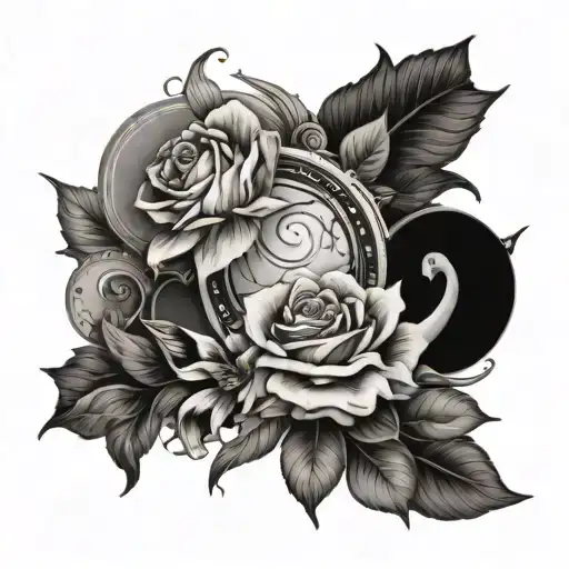 astrological signs aquarius virgo aries taurus and libra floral and feminine tattoo design idea