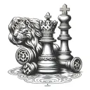 queen chess piece tattoo design idea