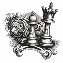 queen chess piece tattoo design idea