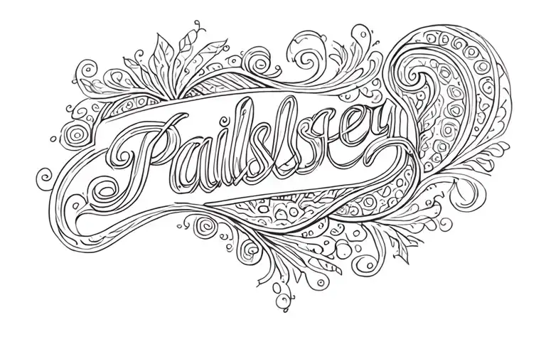 paisley pattern forming name pailseey tattoo design idea