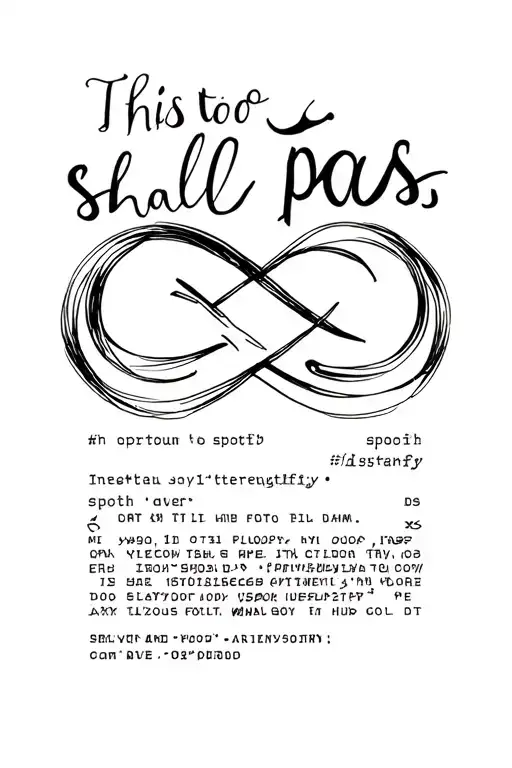 "This too shall pass" infinity with semi colon integrated with spotify scan code underneath tattoo design idea