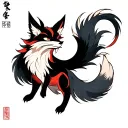 nine tailed fox traditional japanese style with visible nine tails  tattoo design idea