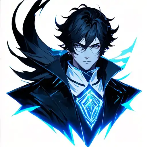 Igris from Solo Leveling, black and blue tattoo design idea