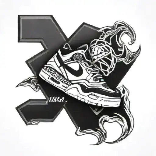 Air Jordan logo intertwined with number 23  tattoo design idea