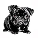 Black Pug tattoo design idea