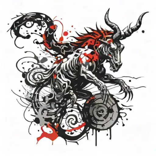 Aquarius Taurus scorpio zodiac sign tattoo design idea